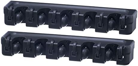 Superio Mop and Broom Holder 2 Pack Wall Mount Black Cleaning Tools Wall by Superio
