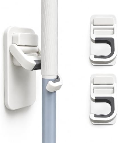 3 Pack Broom Hanger Wall Mount, No-Drill Mop Holder Cleaning Organizer by ALLICAVER