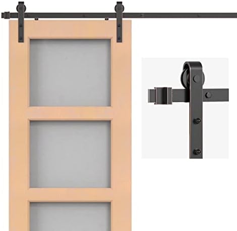 5.5FT Sliding Barn Door Hardware Kit by KINMADE