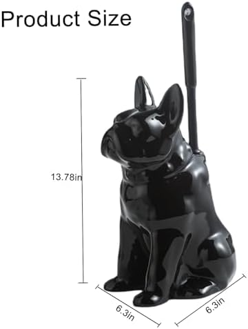 Comeon Ceramic Dog Black Toilet Brush and Holder Set - Image 5
