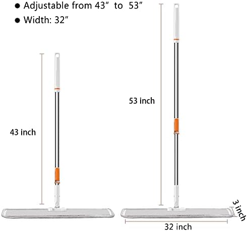 Microfiber Flat Mop 32 in with 4 Washable Pads - Image 2