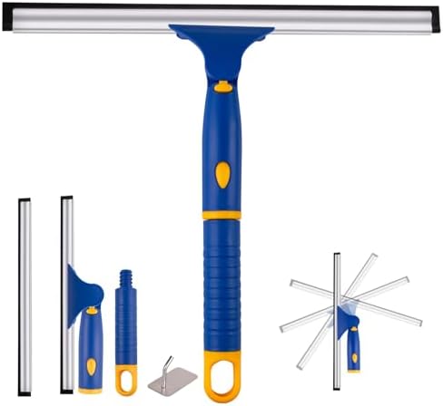 Swivel Shower Squeegee for Glass Doors, All-Purpose Anti-Slip Window Squeegee by ITTAHO