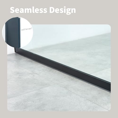 Shower Screen 40" x 76" Shower Wall Panel Matte Black - Image 4