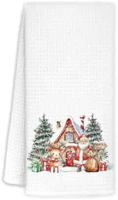 Christmas Santa Reindeer Kitchen Hand Towels 16"x24" by Unknown