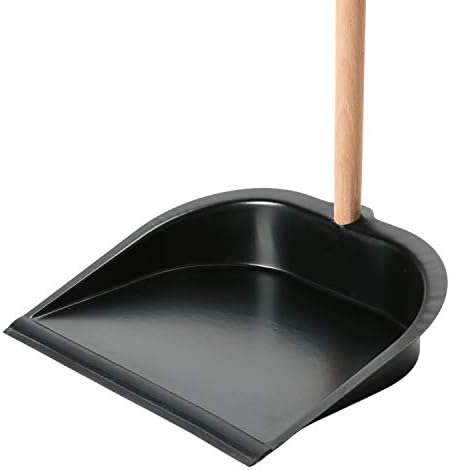 Creative Co-Op Beech Wood Broom & Standing Metal Dust Pan, Natural & Black - Image 4