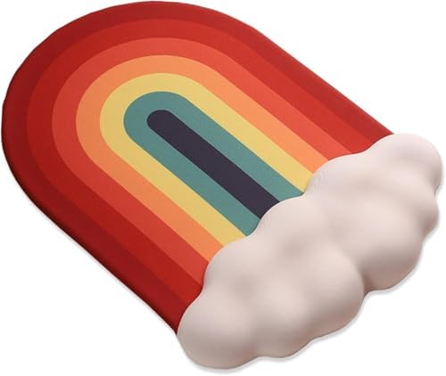 Cute Rainbow Mouse Pad with Wrist Rest by WFCYGL