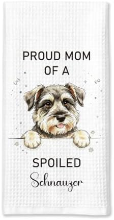 Cute Schnauzer Kitchen Towels Dog Mom Hostess Gifts by Sldpngo