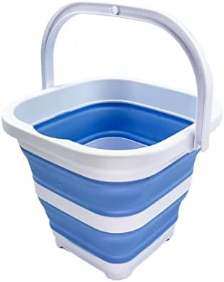 SAMMART Collapsible Rectangular Cleaning Bucket 5L- Foldable Camping Beach Sand by SAMMART