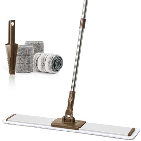 CQT 24" Commercial Mop for Hardwood 4 Washable Pads Stainless Handle by CQT-HOMEUSA