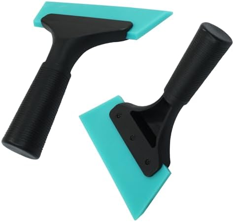 Hordion 2Pcs Small Squeegee 5" Rubber Blade Window Tint Squeegee Light Blue - Image 3