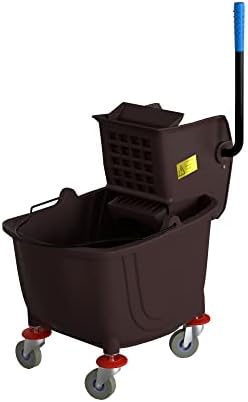 35 Qt. Brown Mop Bucket & Side Press Wringer Combo by Krollen+Industrial