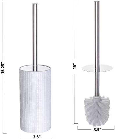 Creative Scents Estella White Toilet Brush Set - Image 4