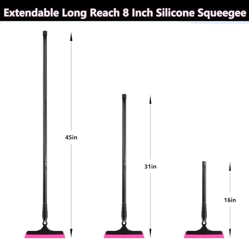 EHDIS 8 Inch Wide Silicone Window Tint Squeegee 16‘’ -45 ‘’ Long Handle - Image 2
