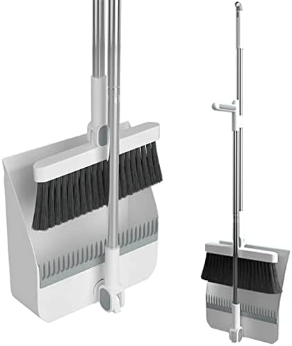 Broom and Dustpan Set for Home Folding Cleaning Tools Upright Stand Up Broom by Unknown