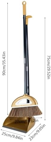 Broom and Dustpan Combo Set, Stand Up Dust Pan and Brush Set - Image 2