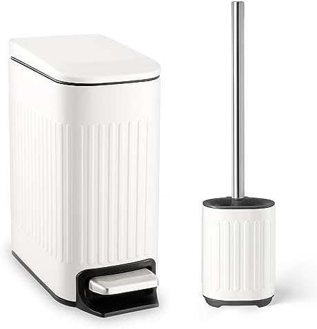 TrashAid 1.6 Gal Slim Bathroom Trash Can by TrashAid