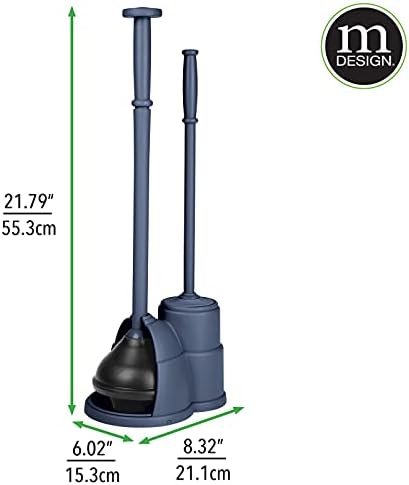 mDesign Plunger and Brush Set for Toilet Bowl - Image 3
