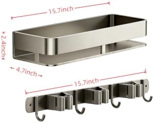 Broom Holder Wall Mount, Heavy Duty Mop Organizer - Image 2