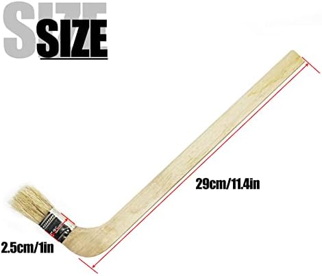 Wooden Handled Hog Bristle Radiator Right Angle Bend Paint Brush - Image 2