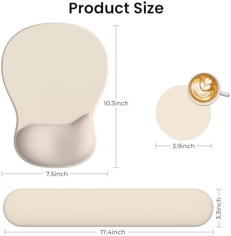 AKIT Ergonomic Mouse Pad and Keyboard Wrist Rest Set, Memory Foam - Image 6