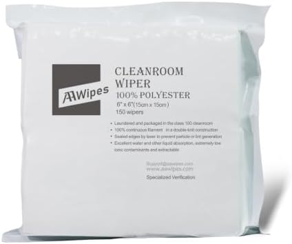 AAWipes Cleanroom Cloth Wipes 6"x6" Double Knit 100% Polyester Wipers Lint Free by AAWipes