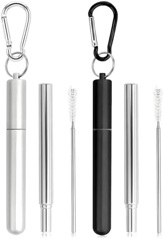 Collapsible Stainless Steel Drinking Straws by Foweroty