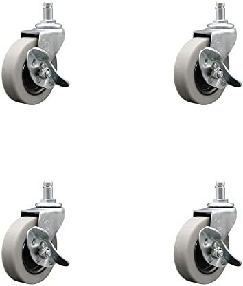 Rubbermaid Audio Visual Cart Replacement Locking Caster Kit – Fits Rubbermaid by ServiceCasterCorporation