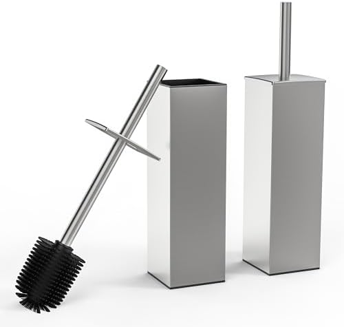 RUACQ Toilet Brush and Holder Set, Brushed Nickel, 2 Pack by Ruacq