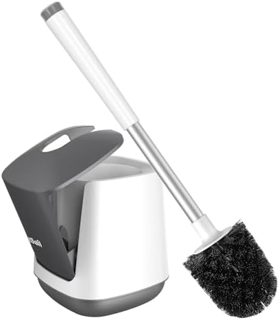 SetSail Toilet Brush and Holder, Self Closing Lid Toilet Bowl Brushes Holder by SetSail