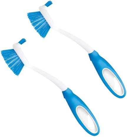 Dish Brush Scrubber for Kitchen, 2 Pack, by LOLA, Has Stiff Bristles & Food by LolaProducts