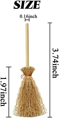 TIHOOD 50PCS Mini Broom Hanging Decoration Straw Craft Decoration Artificial - Image 2