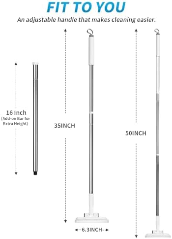 Snap Grip Mini Mop with 50 Inch Adjustable Handle, Hands Free Flat Mop - Image 2