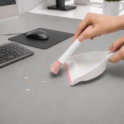 GeeRic Mini Dustpan and Brush Set, Dust Pan Broom Pink - Image 6