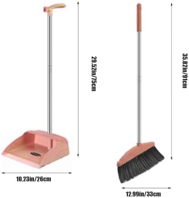 Broom with Dustpan Combo Set Upright Broom and Dustpan Set w/Long Handle - Image 2