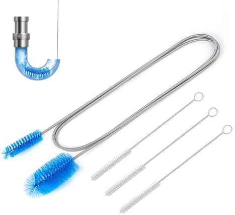 Flexible Drain Brush，75 Inch Long Straw Cleaner Brush and 3 Pcs of 8 inch Straw by Exquisiteproductsexquisite