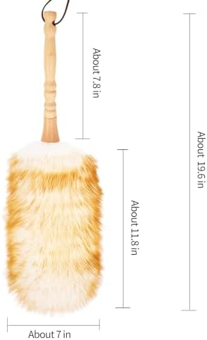 Lambswool Duster with Solid Wooden Handle, Leather Hang Strap, Comfortable - Image 2