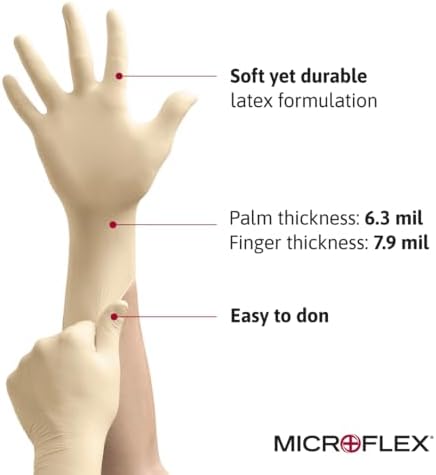 Ansell Microflex Diamond Grip MF-300 Disposable Latex Gloves - Image 2