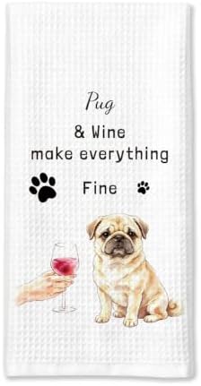 Funny Pug Kitchen Towels Hostess Gifts by Sldpngo
