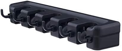 Superio Mop and Broom Holder 2 Pack Wall Mount Black Cleaning Tools Wall - Image 6