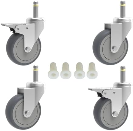 RILIDRI 2-Inch Swivel Stem Caster, 7/16-Inch Stem Diameter Rubber Wheel by RILIDRI