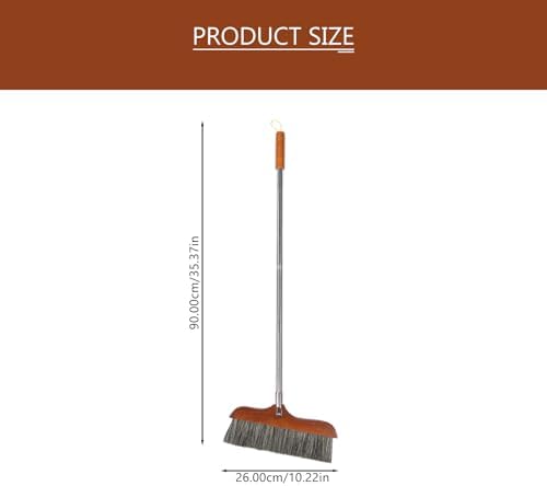 Yardwe Horse Hair Soft Bristle Broom Wooden Handle Angle Broom Floor Cleaning - Image 3