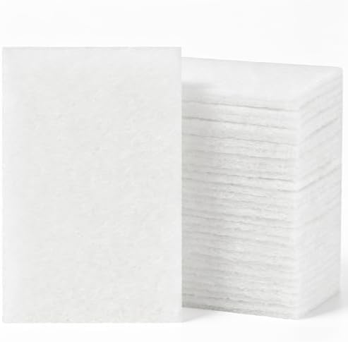24 PCS White Scour Pads Non Scratch Non Woven Multipurpose Abrasive Scrubber by Unknown