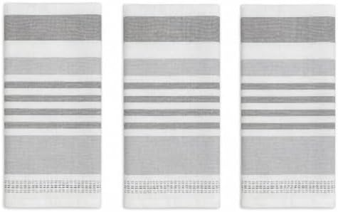 Serafina Home Grey White Kitchen Hand Dish Towels: Oversized 28" x 16" by SerafinaHome