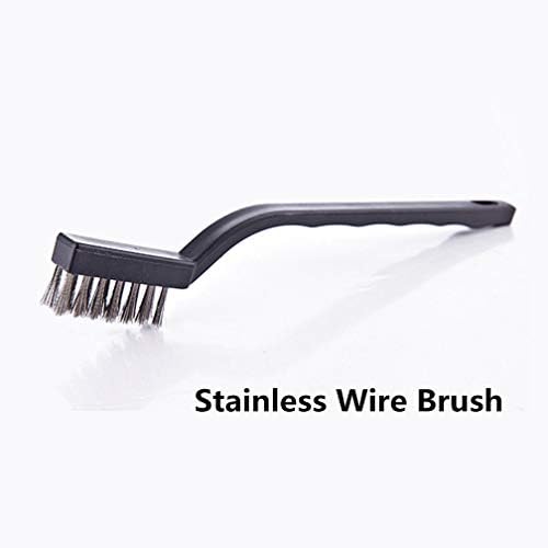YiwerDer 9PCS MINI Wire Brushes, Stainless Steel Brush Set, Curved Handle - Image 4