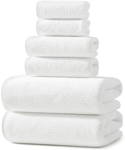 REDKISS Ultra Soft 6 Piece Towel Set, Premium White Towels by REDKISSOnline