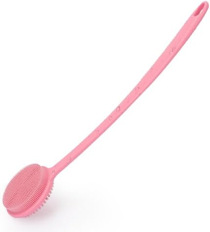 Silicone Back Scrubber for Shower, 17in Lengthen Long Handle Body Brush by -100SoftSilicone-