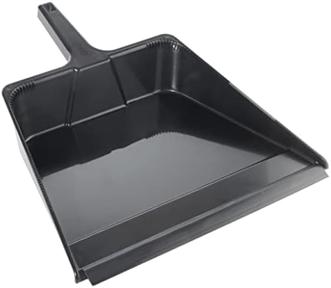 Winco 16" x 18" Black Heavy-Duty Jumbo Plastic Dustpan by Winco
