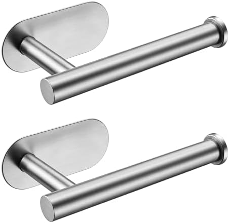 SetSail Adhesive Toilet Paper Holder Wall Mount Brushed Nickel, 2 Packs by SetSail
