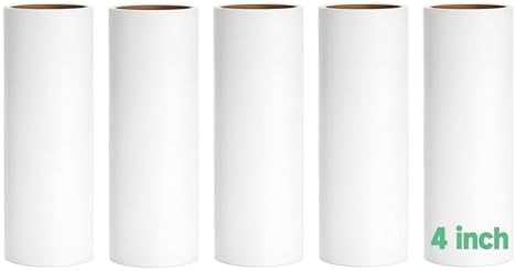 5 Pack 4 Inch Lint Roller Refills, 60 Sheets Per Roll by AeloriaStar