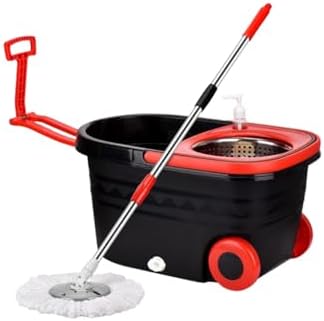 Mop Bucket with Wringer On Wheels, 360°Spin Mop and Bucket, with Stainless - Image 7